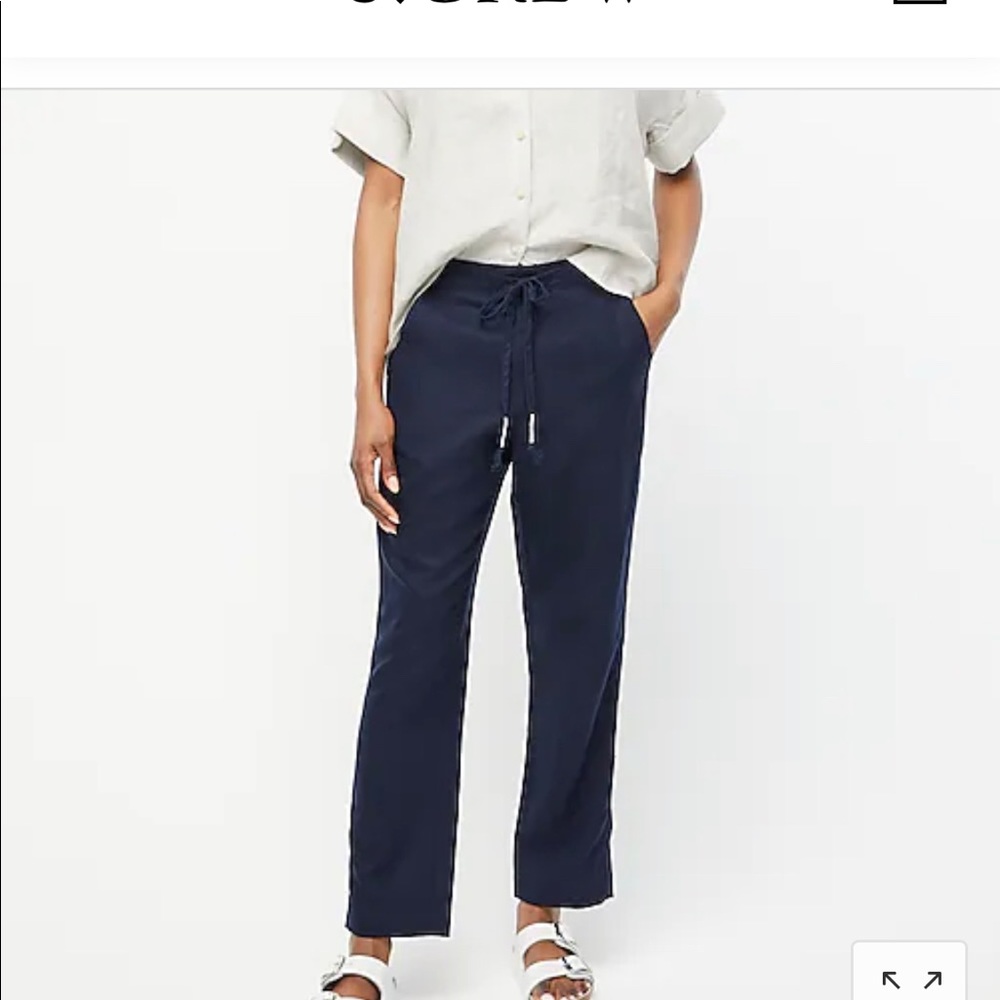 J. Crew seaside Navy pant, linen blend, sz S